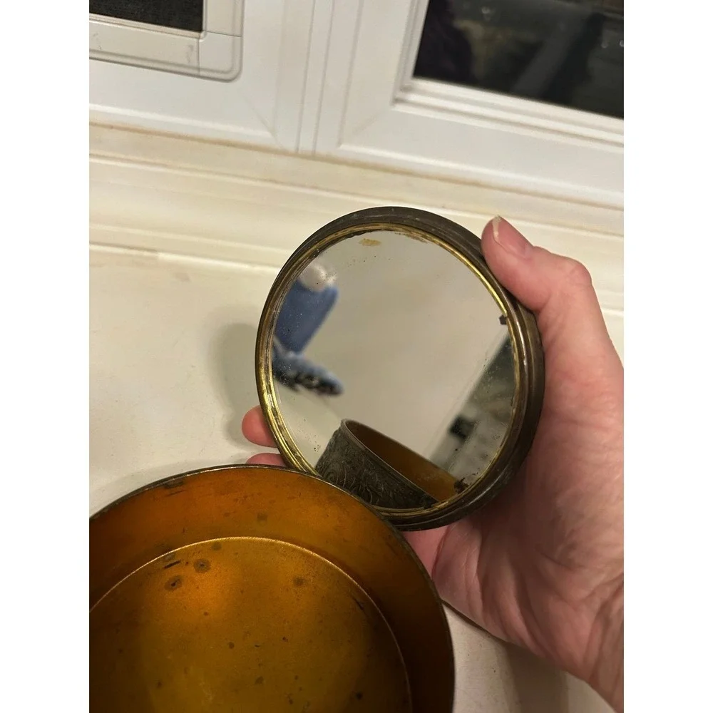 Vintage maybe antique Victorian powder box with mirror